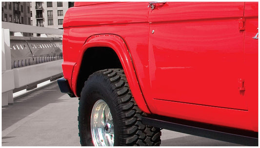 Black Cutout Style Textured Finish Rear Fender Flares For 1966-1977 Ford Bronco Bushwacker