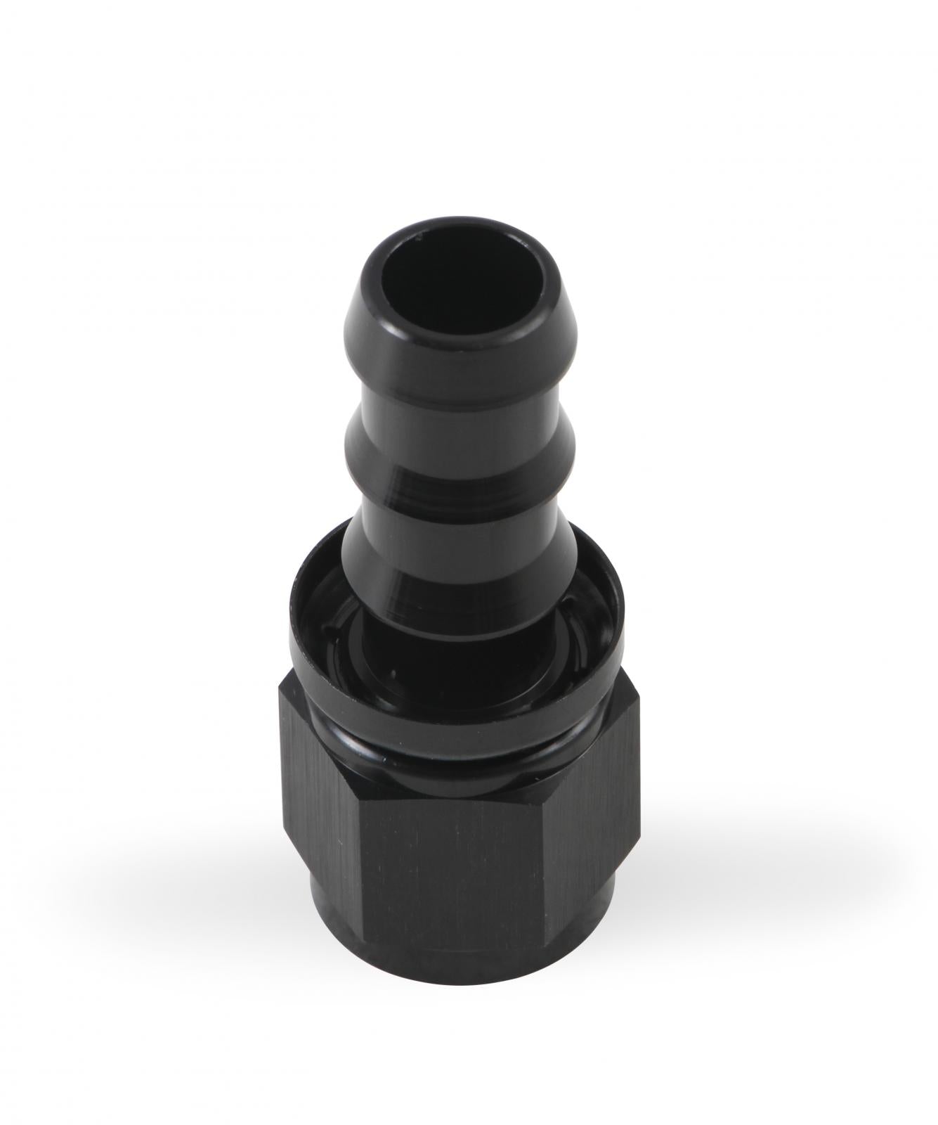 Straight Push-On Hose Ends -10 AN Black Satin Anodized Finish Mr Gasket