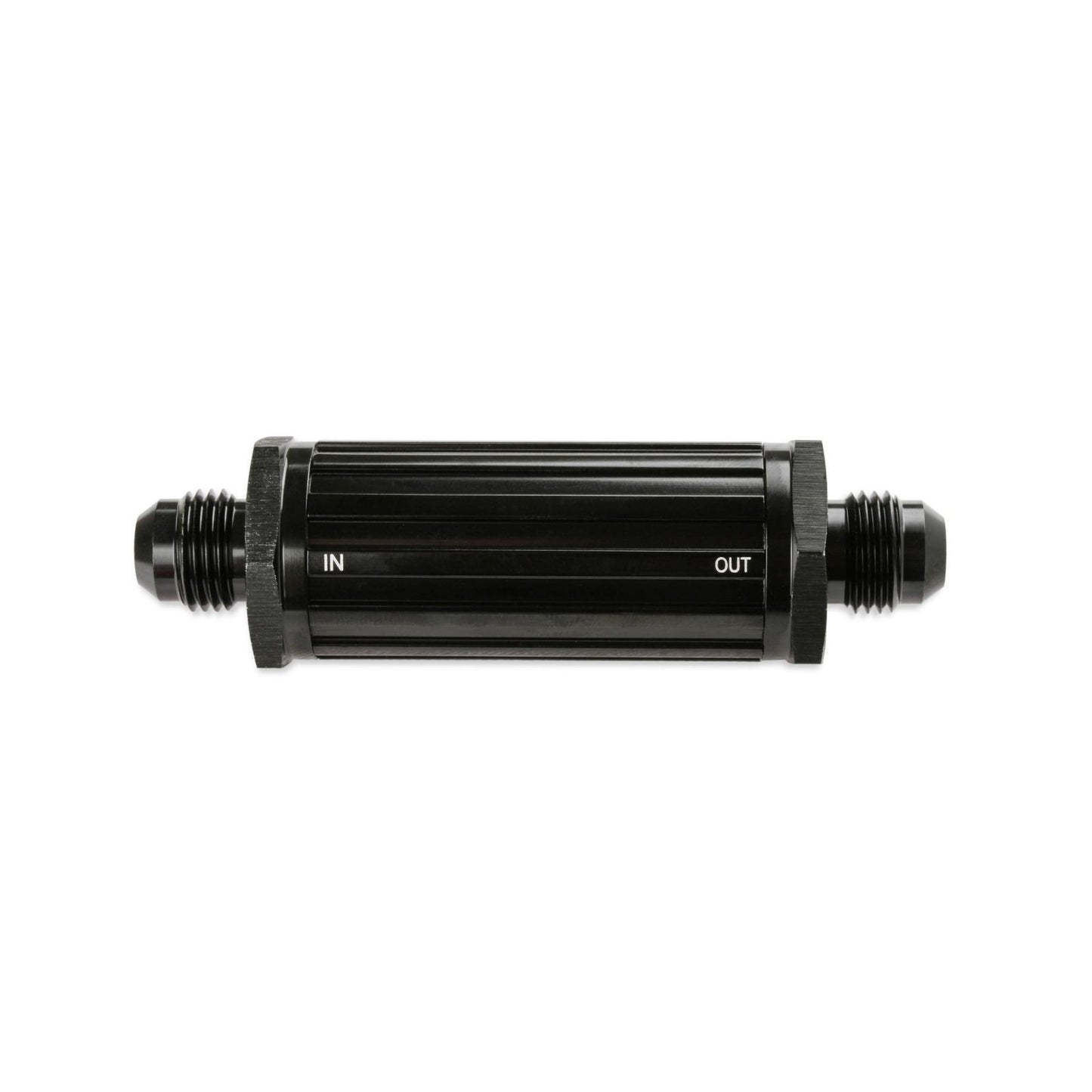 Male Fuel Filter -6 AN 30 Micron Black Fuel Filter with Sintered Bronze Element, AN -6 Male Ends, 30 Micron, Black Anodized Mr Gasket-2