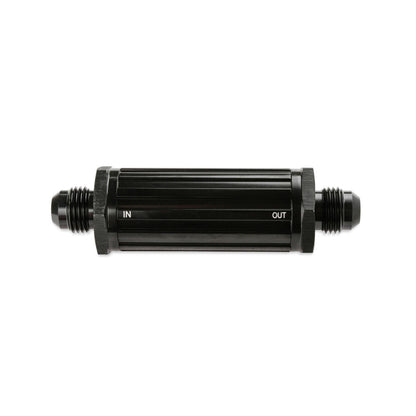 Male Fuel Filter -6 AN 30 Micron Black Fuel Filter with Sintered Bronze Element, AN -6 Male Ends, 30 Micron, Black Anodized Mr Gasket-2
