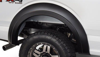 Black Extendafender Style Smooth Finish Rear Fender Flares For 2015-2020 Ford F150 Bushwacker