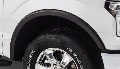 Black OE Style Smooth Finish Front Fender Flares For 2015-2017 Ford F150 Bushwacker