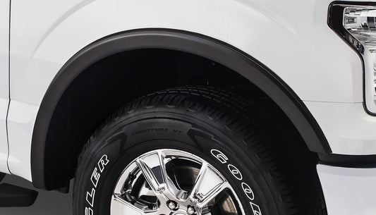 Black OE Style Smooth Finish Front Fender Flares For 2015-2017 Ford F150 Bushwacker
