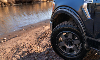 Black OE Style Smooth Finish Front Fender Flares For 2015-2017 Ford F150 Bushwacker-2
