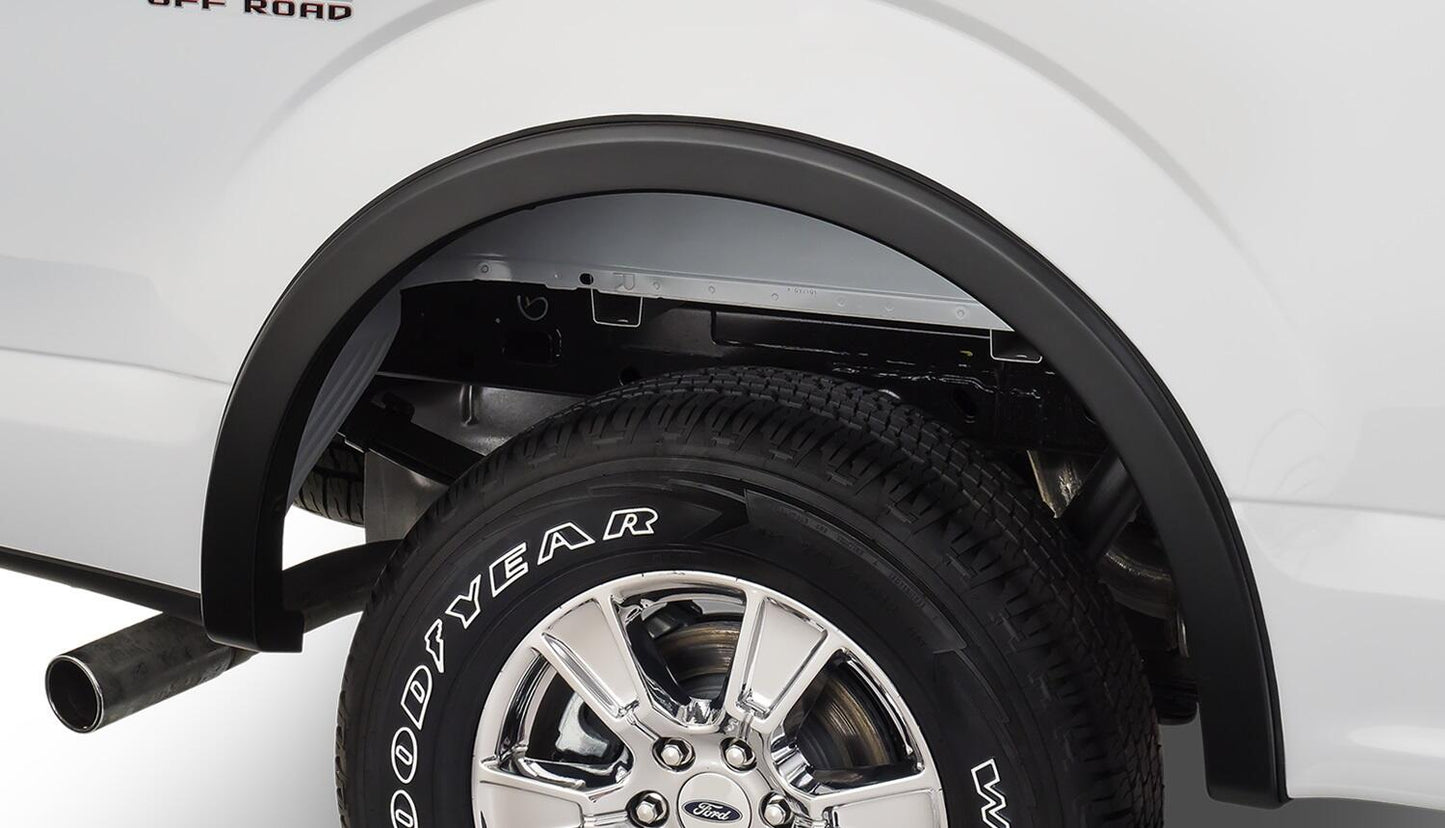 Black OE Style Smooth Finish Rear Fender Flares For 2015-2020 Ford F150 Bushwacker