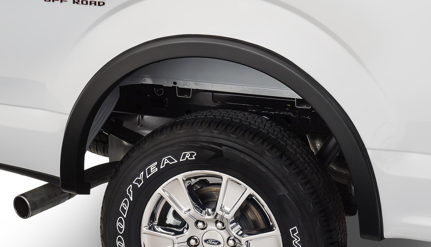 Black OE Style Smooth Finish Rear Fender Flares For 2015-2020 Ford F150 Bushwacker
