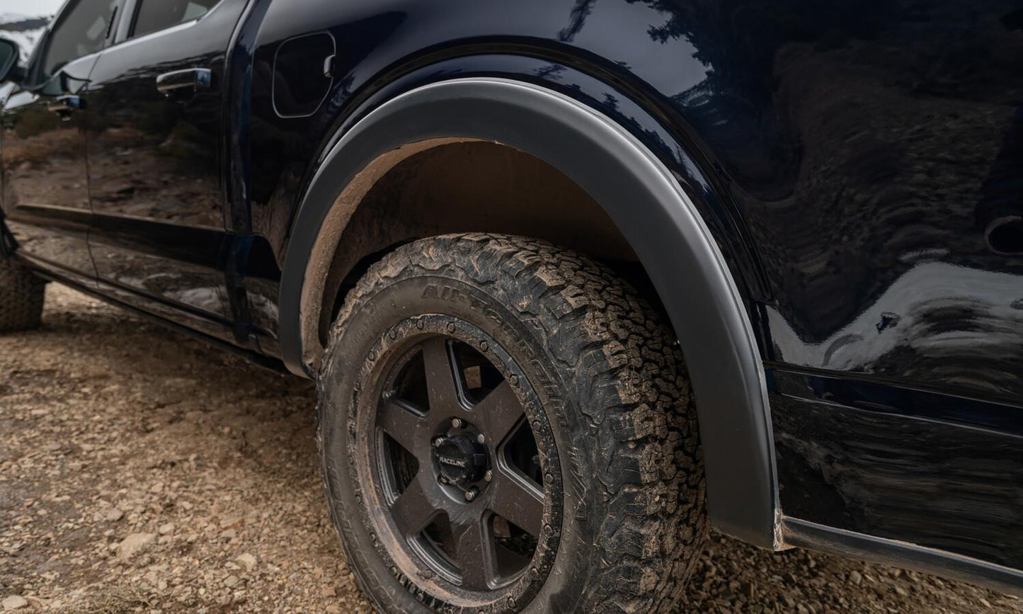 Black OE Style Smooth Finish Rear Fender Flares For 2015-2020 Ford F150 Bushwacker-2