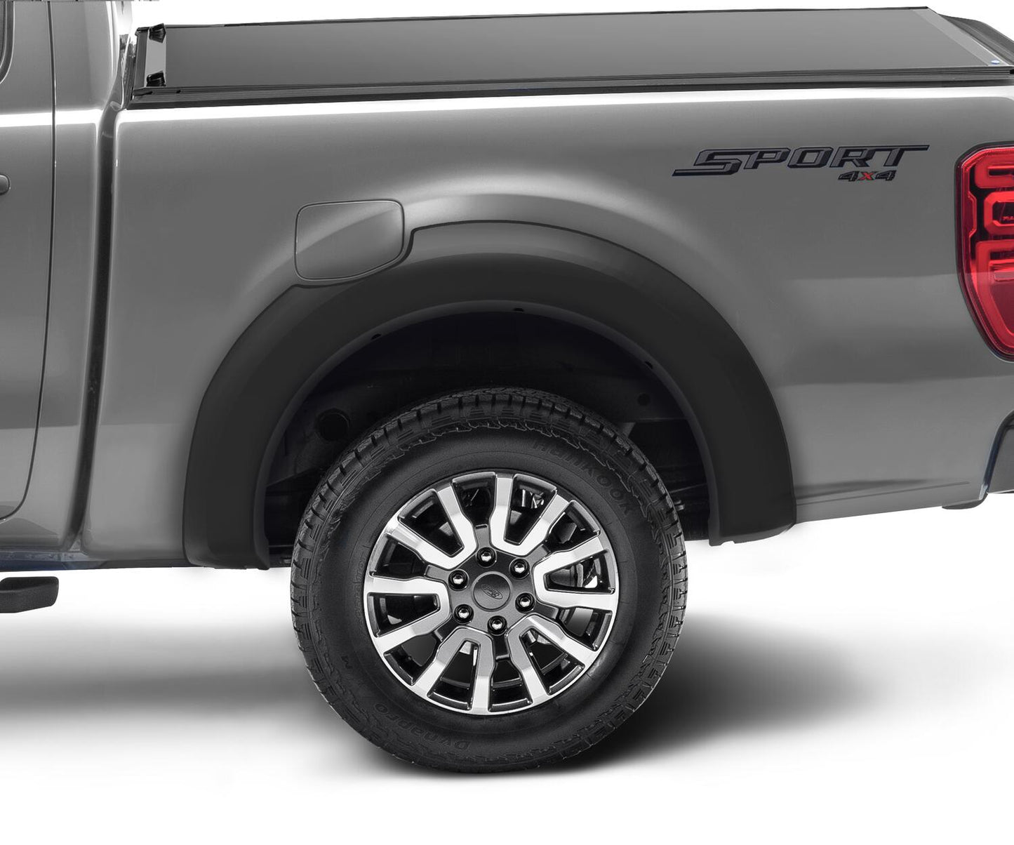 Black Extendafender Style Smooth Finish Rear Fender Flares For 2019-2023 Ford Ranger 72.7 Bed Bushwacker