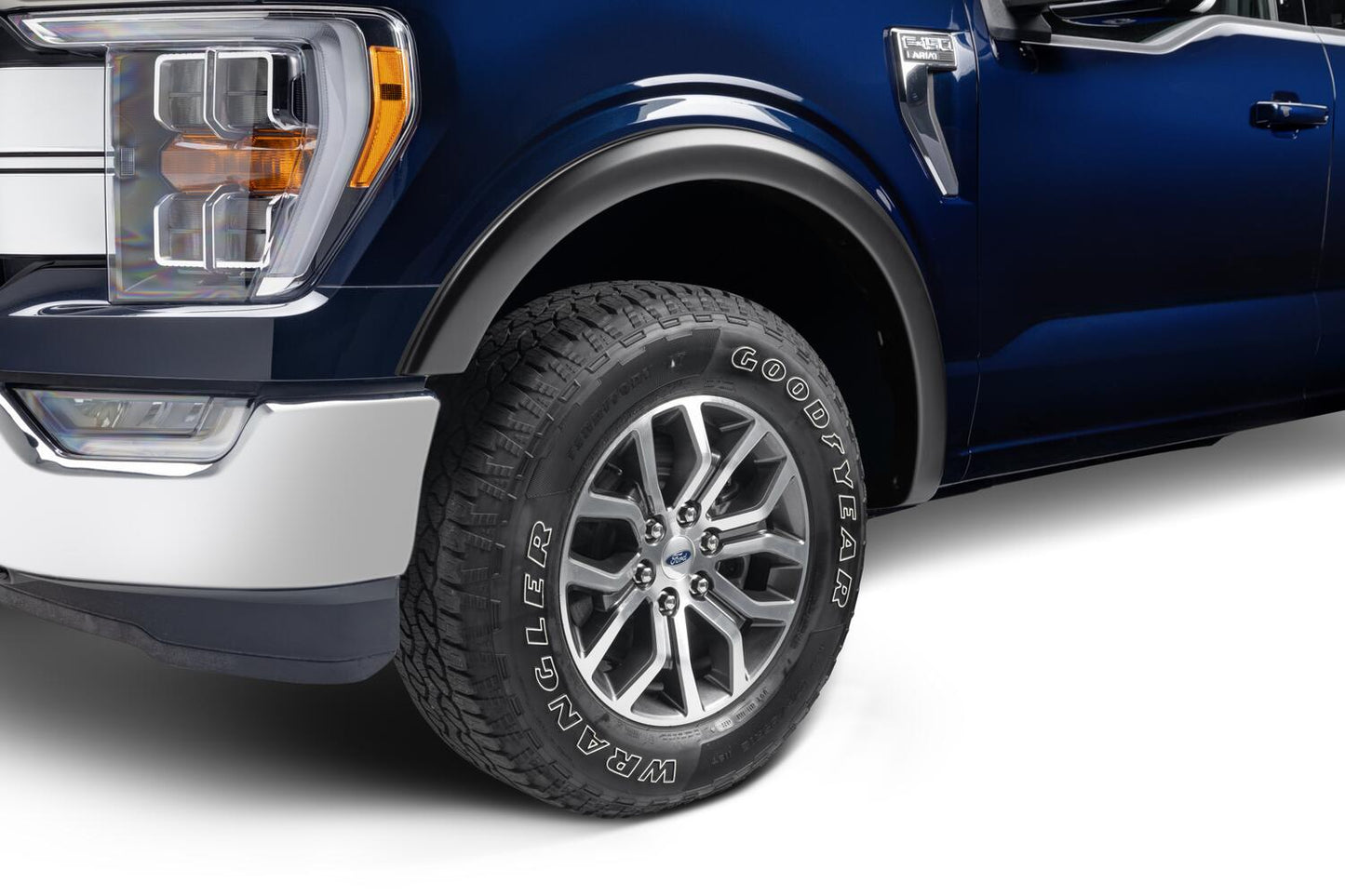 Black OE Style Smooth Finish Front Fender Flares For 2021-2026 Ford F150 Will Not Fit F150 Lightning Bushwacker-2