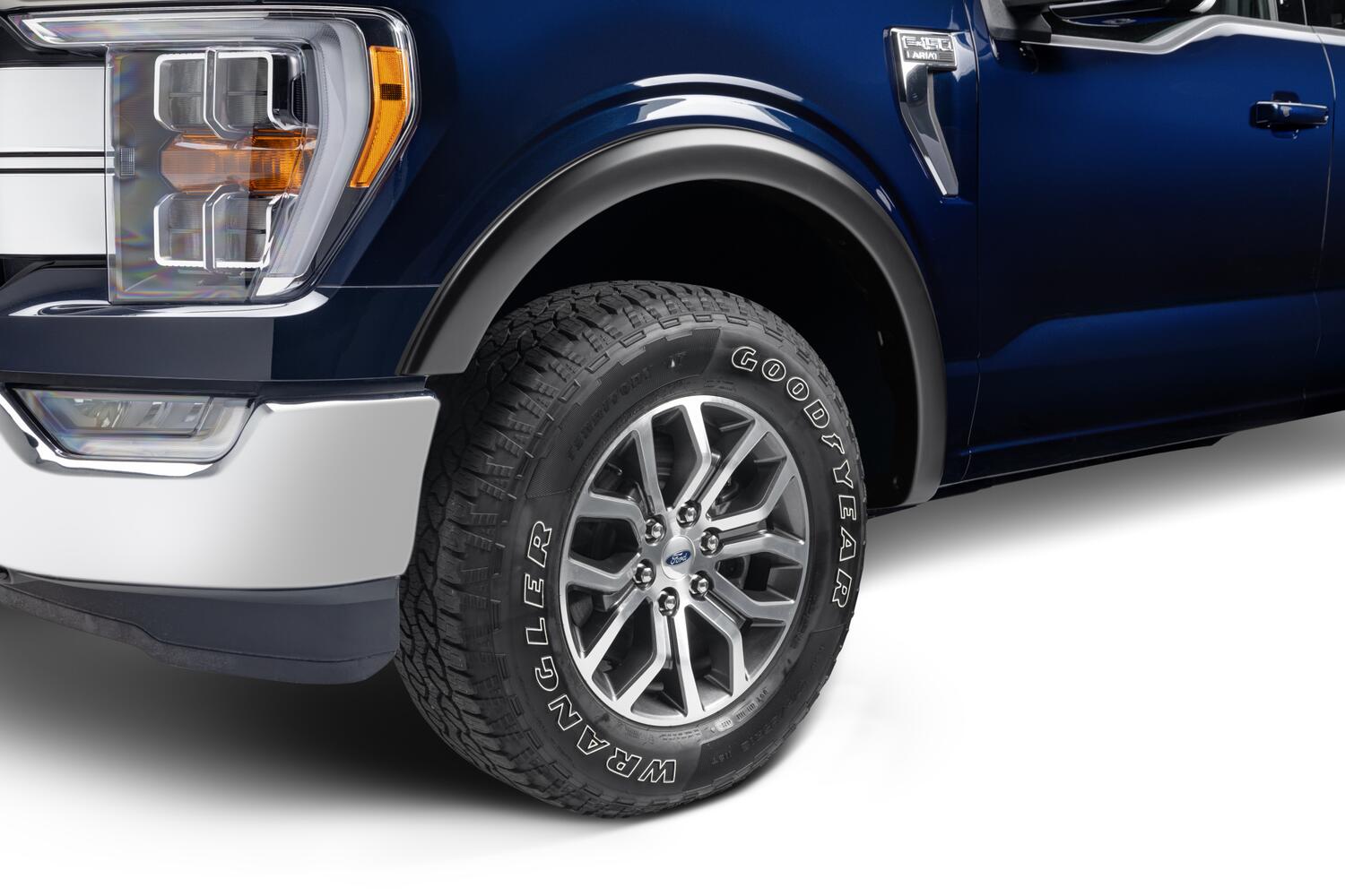 Black OE Style Smooth Finish Front Fender Flares For 2021-2026 Ford F150 Will Not Fit F150 Lightning Bushwacker-2