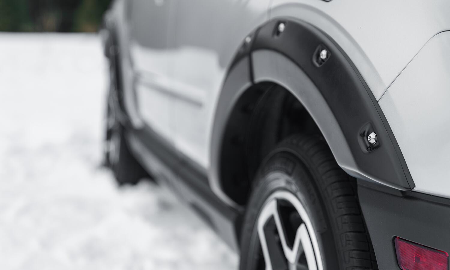 Black Pocket/Rivet Style Smooth Finish Rear Fender Flares For 2021-2026 Ford Bronco Sport Bushwacker