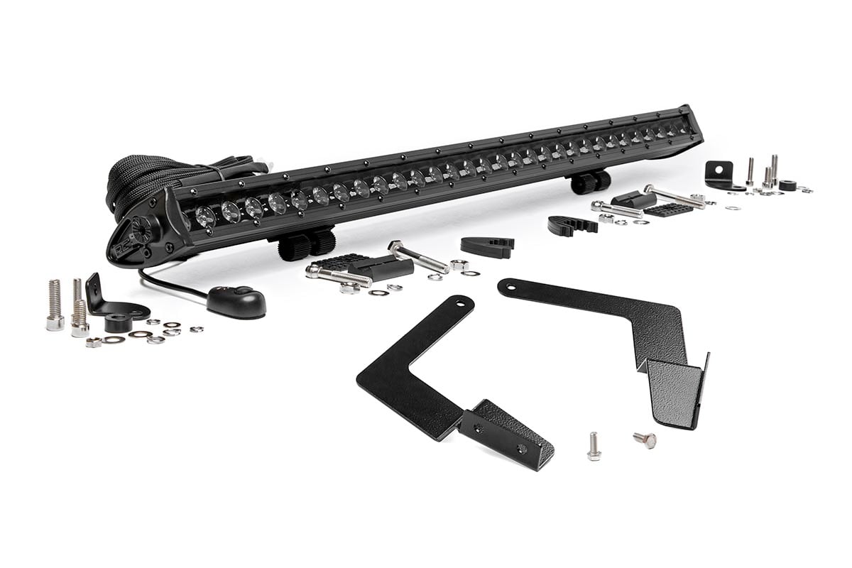 LED Light Kit | Lower Grille Mount | 30" Black Single Row | Toyota Tacoma (16-23) Rough Country