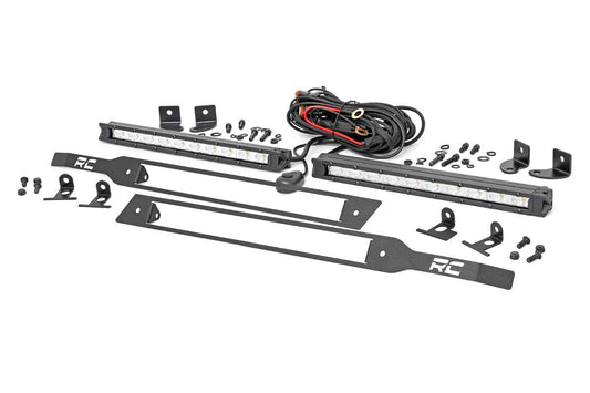 LED Light Kit | Grille Mount | 10" Chrome Slimline Pair | Chevy Silverado 1500 (19-22) Rough Country