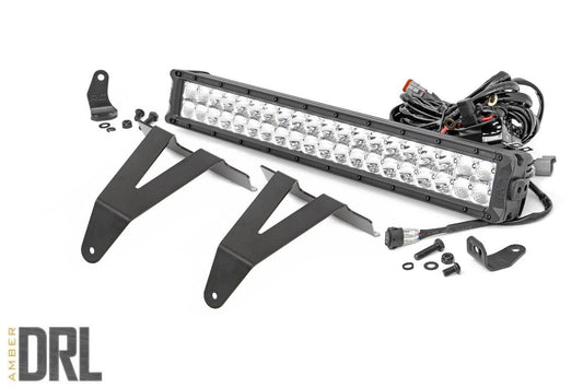 LED Light Kit | Bumper Mount | 20" Chrome Dual Row | Amber DRL | Ram 1500 (19-24) Rough Country
