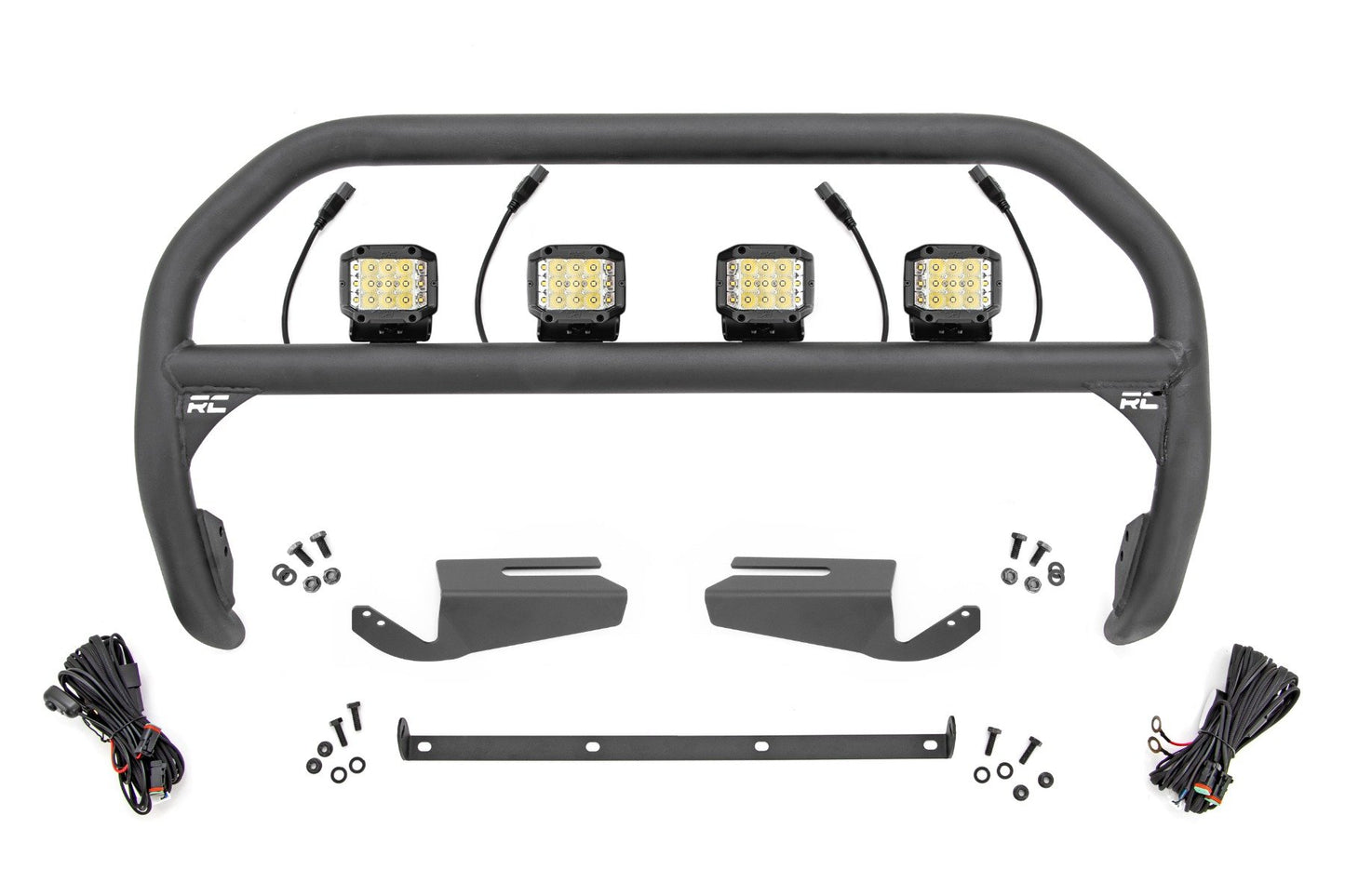Nudge Bar | 3 Inch Wide Angle Led (x4) | Oe Modular Steel | Ford Bronco (21-24) Rough Country