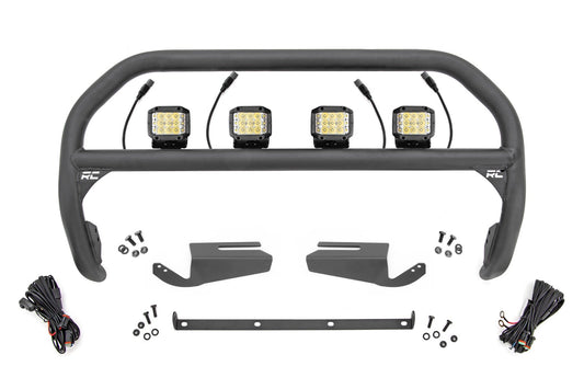 Nudge Bar | 3 Inch Wide Angle Led (x4) | Oe Modular Steel | Ford Bronco (21-24) Rough Country
