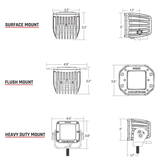 Spot E-Mark Surface Mount Pair D-Series Pro Rigid Industries-1