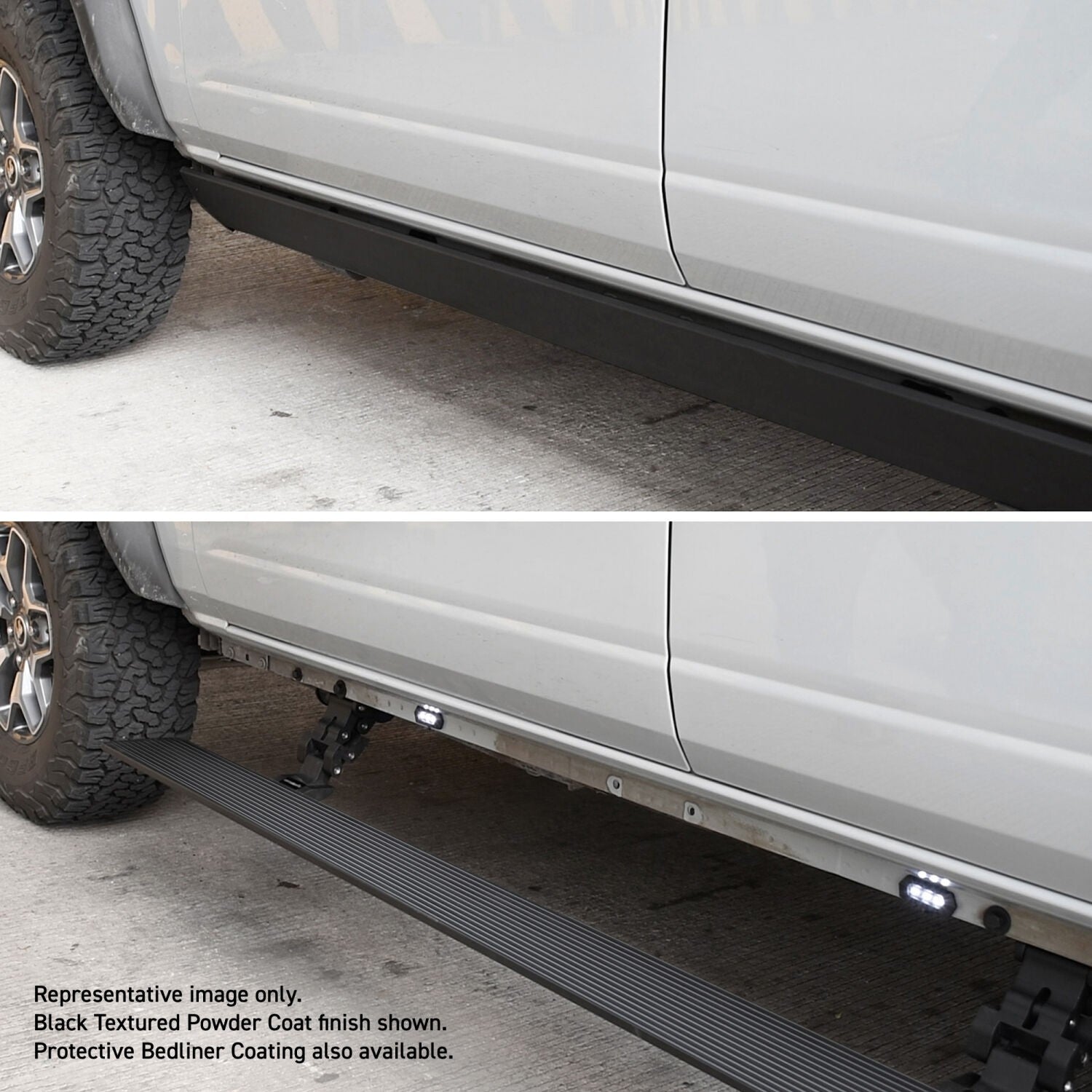 RealTruck VoltStep Electric Running Board Kit Protective Bedliner Coating 2014-2018 Silverado/Sierra 1500 2015-2018 Silverado/Sierra 2500 HD/3500 HD Go Rhino-4