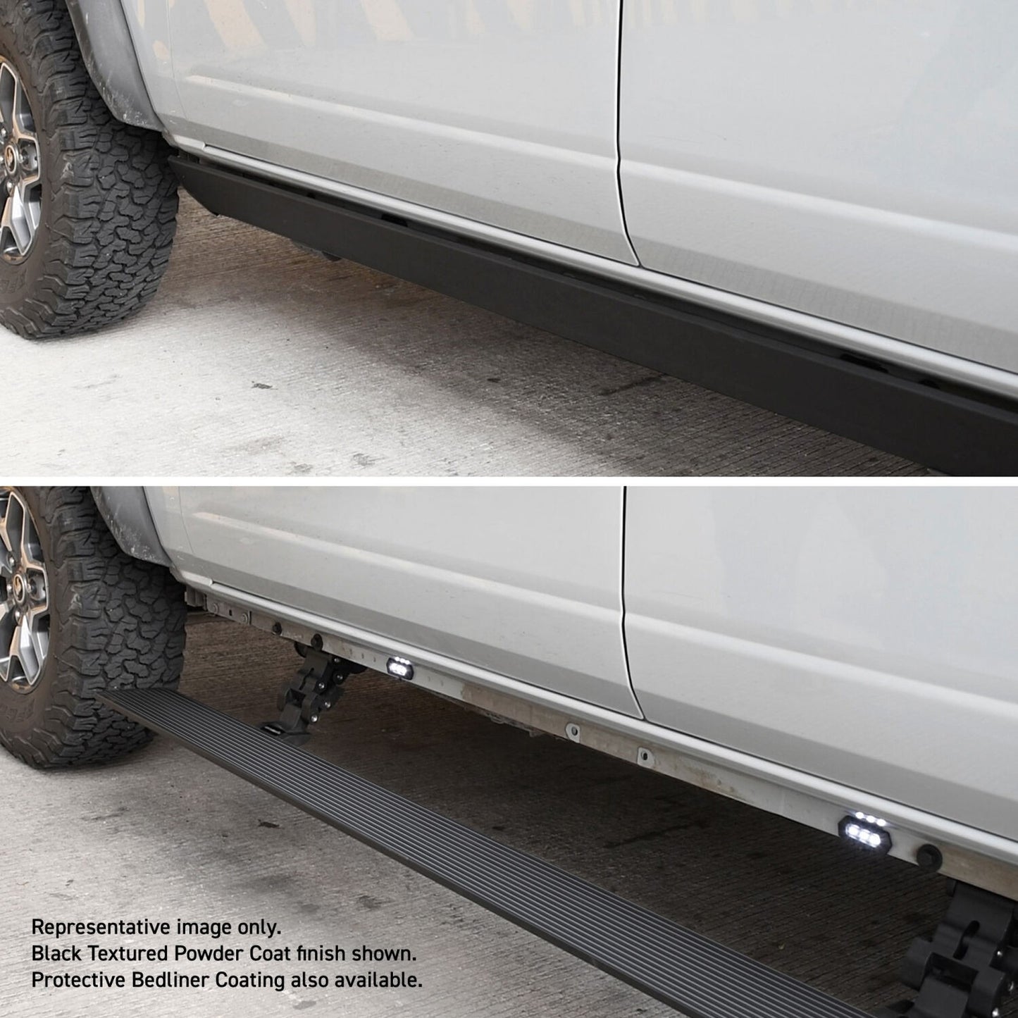 RealTruck VoltStep Electric Running Board Kit Protective Bedliner Coating 2019-2026 Sierra 1500 2020-2026 Sierra 2500/3500 HD Extended Cab Go Rhino-4