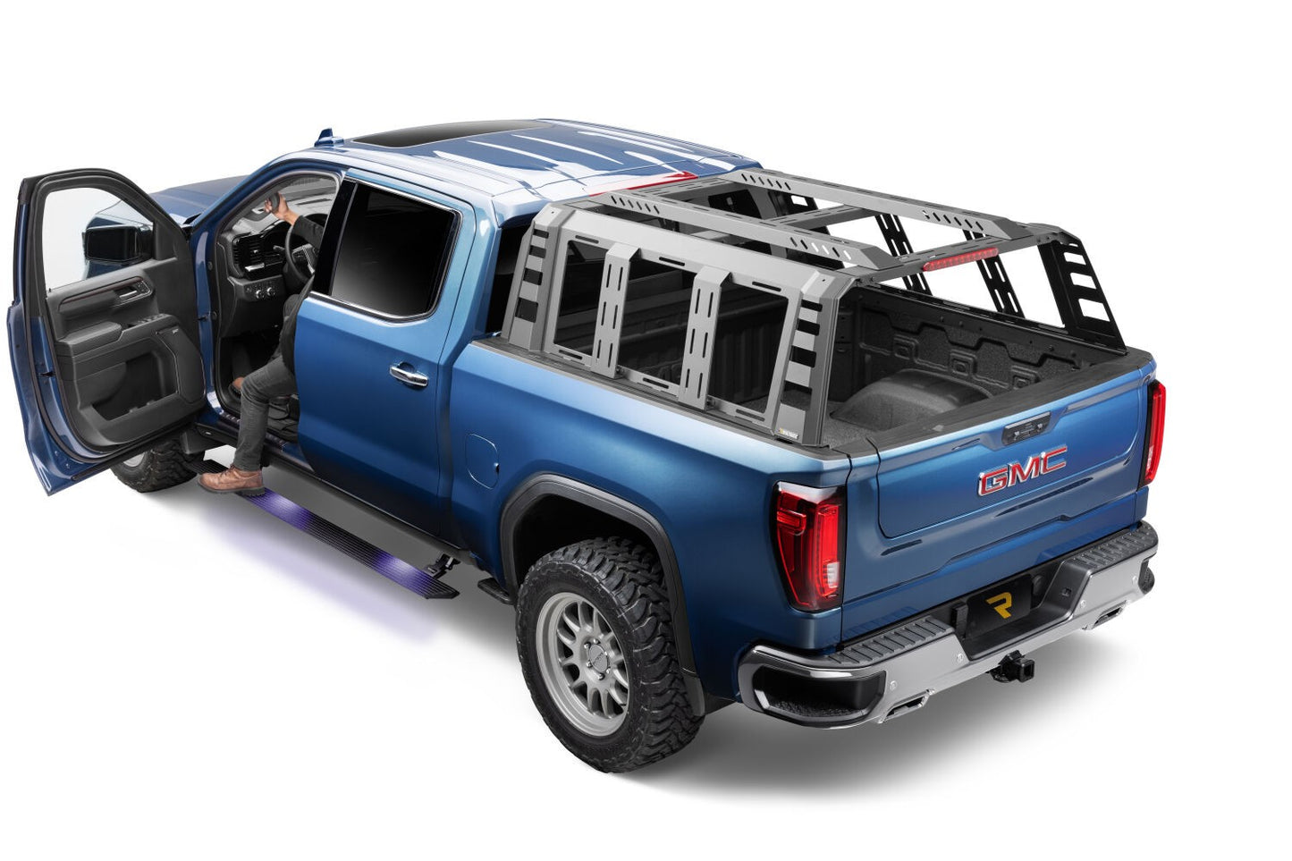 RealTruck VoltStep Electric Running Board Kit Protective Bedliner Coating 2019-2026 Silverado/Sierra 1500/2500 HD Crew Cab Go Rhino-9