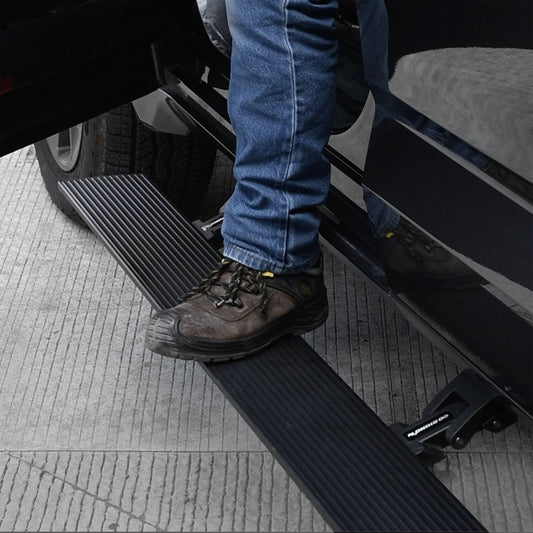 RealTruck VoltStep Electric Running Board Kit Textured Black 2022-2026 Toyota Tundra FULL HYBRID EV-Gas Go Rhino