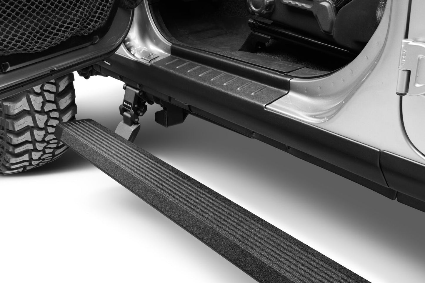 RealTruck VoltStep Electric Running Board Kit Protective Bedliner Coating 2018-2026 Jeep Wrangler Go Rhino-4