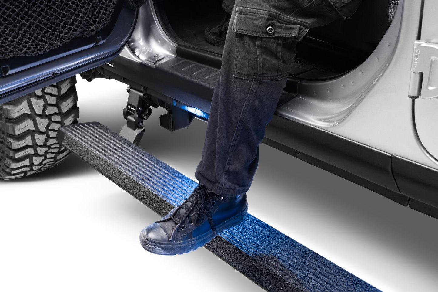 RealTruck VoltStep Electric Running Board Kit Protective Bedliner Coating 2018-2026 Jeep Wrangler Go Rhino-5