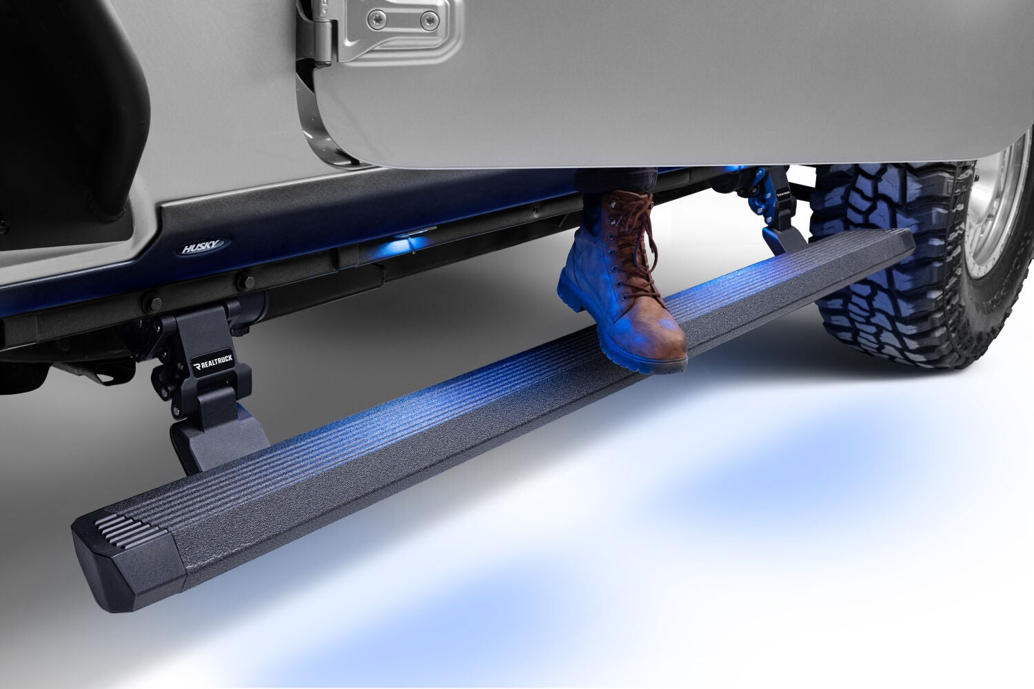 RealTruck VoltStep Electric Running Board Kit Protective Bedliner Coating 2018-2026 Jeep Wrangler Go Rhino-7