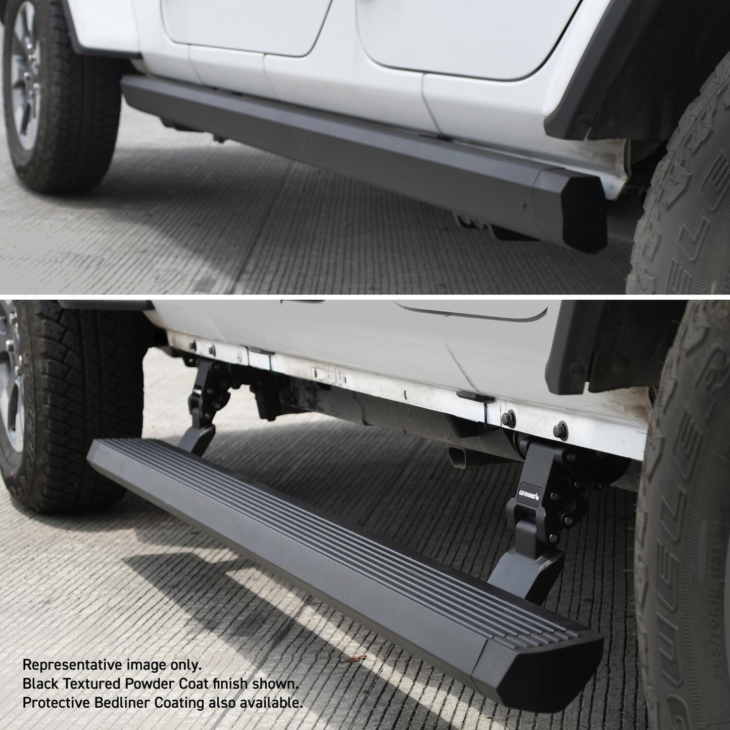 RealTruck VoltStep Electric Running Board Kit Textured Black 2020-2025 Jeep Gladiator Go Rhino-7
