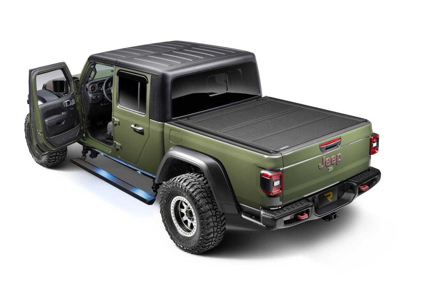RealTruck VoltStep Electric Running Board Kit Protective Bedliner Coating 2021-2025 Jeep Gladiator Go Rhino-8