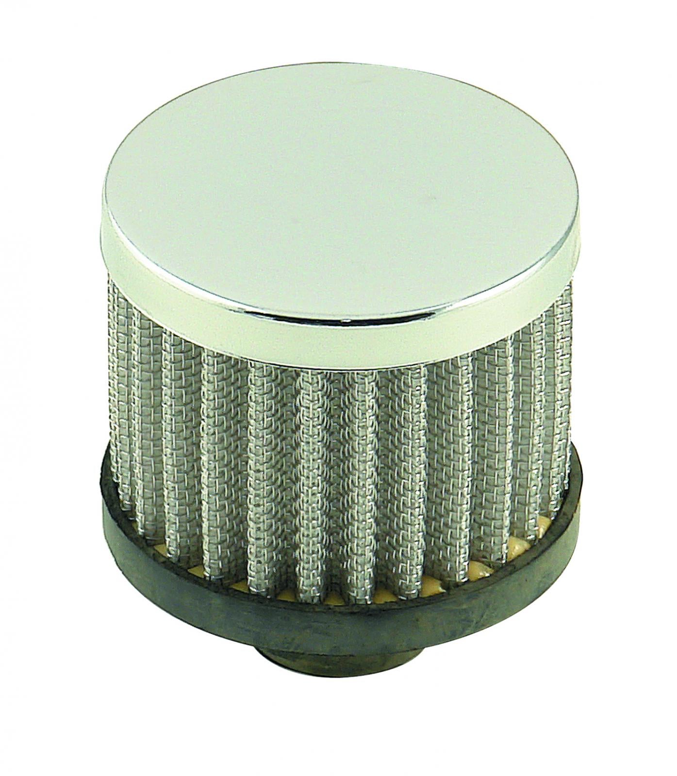 Chrome Valve Cover Breather Push On Style Open Element Fits Valve Covers with a 1.22 Inch O.D. Hole Mr Gasket