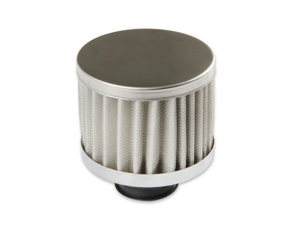 Chrome Valve Cover Breather Push On Style Fits Valve Covers with a 1.22 Inch O.D. Hole Mr Gasket-1