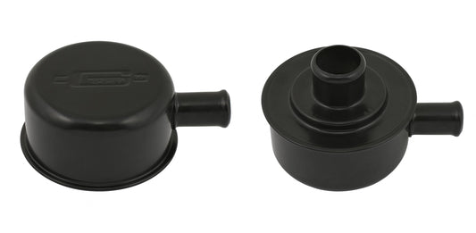 Valve Cover Breather Push-on style with breather tube flat black Mr Gasket