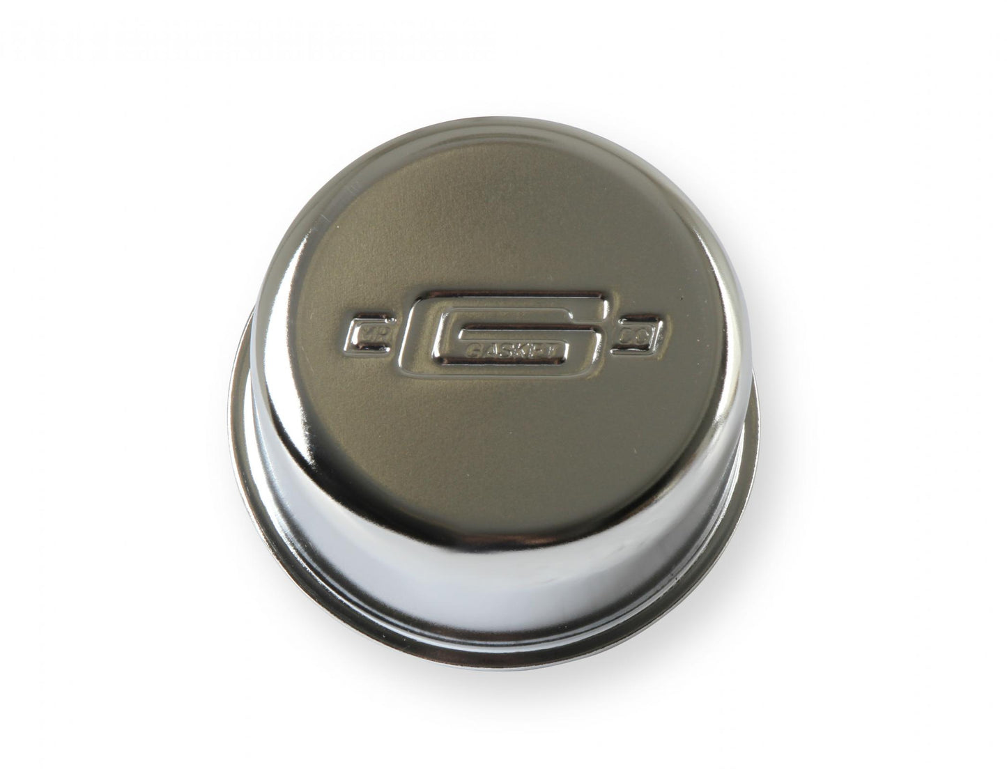 Valve Cover Breather Push-On style Chrome with Logo Mr Gasket-1