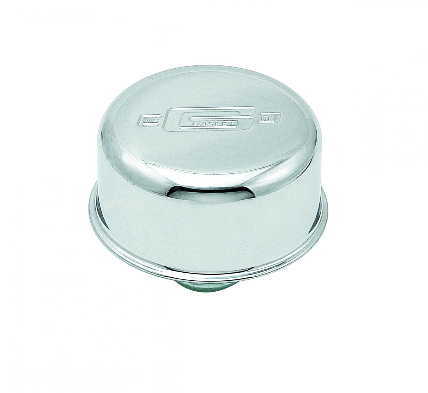 Valve Cover Breather Push-On style Chrome with Logo Mr Gasket-3
