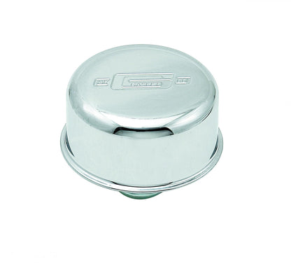 Valve Cover Breather Push-On style Chrome with Logo Mr Gasket-3