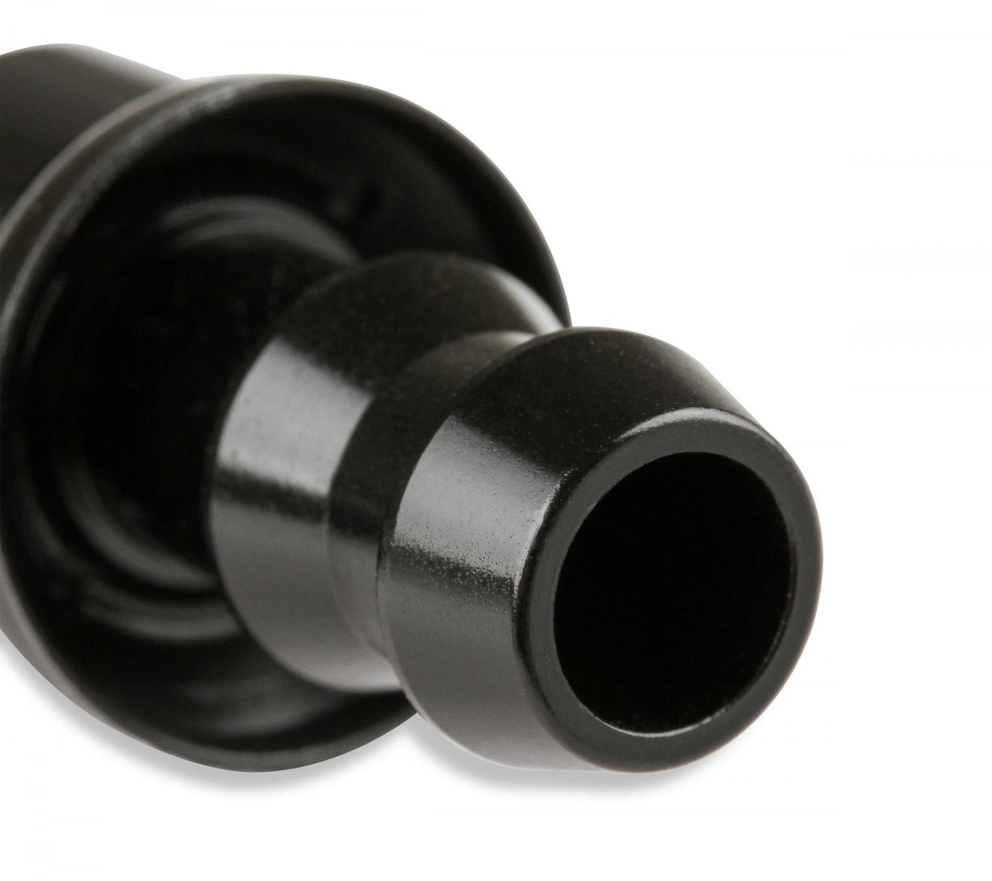 Push-On Hose Ends -6 AN 90 Degree Black Satin Anodized Finish Mr Gasket-1