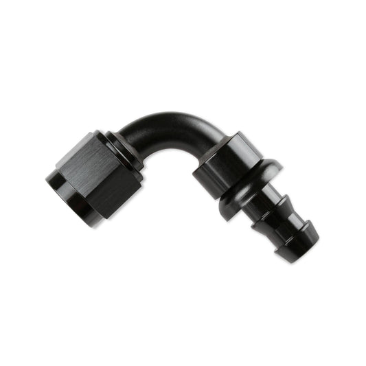 Push-On Hose Ends Black -10 AN 90 Degree Black Satin Anodized Finish Mr Gasket