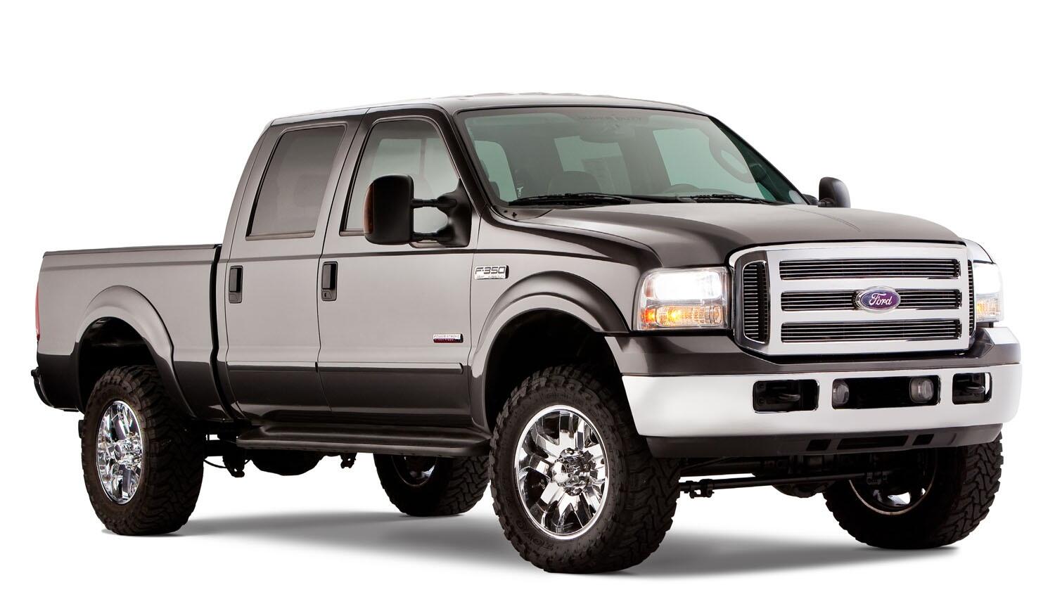 Black OE Style Smooth Finish 4-Piece Fender Flare Set For 1999-2007 Ford F250/F350 Super Duty Bushwacker-1