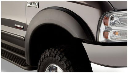 Black Extendafender Style Smooth Finish 4-Piece Fender Flare Set For 1999-2007 Ford F250/F350 Super Duty Bushwacker-1