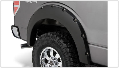 Black Pocket/Rivet Style Smooth Finish 4-Piece Fender Flare Set For 2009-2014 Ford F150 (Excludes Raptor) Bushwacker-2
