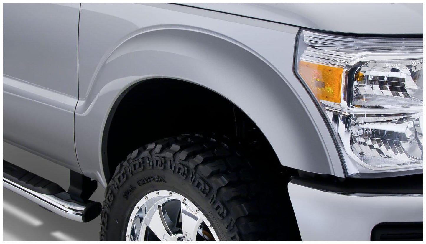Black Extendafender Style Smooth Finish 4-Piece Fender Flare Set For 2011-2016 Ford F250/F350 Super Duty (Excludes Dually) Bushwacker-3