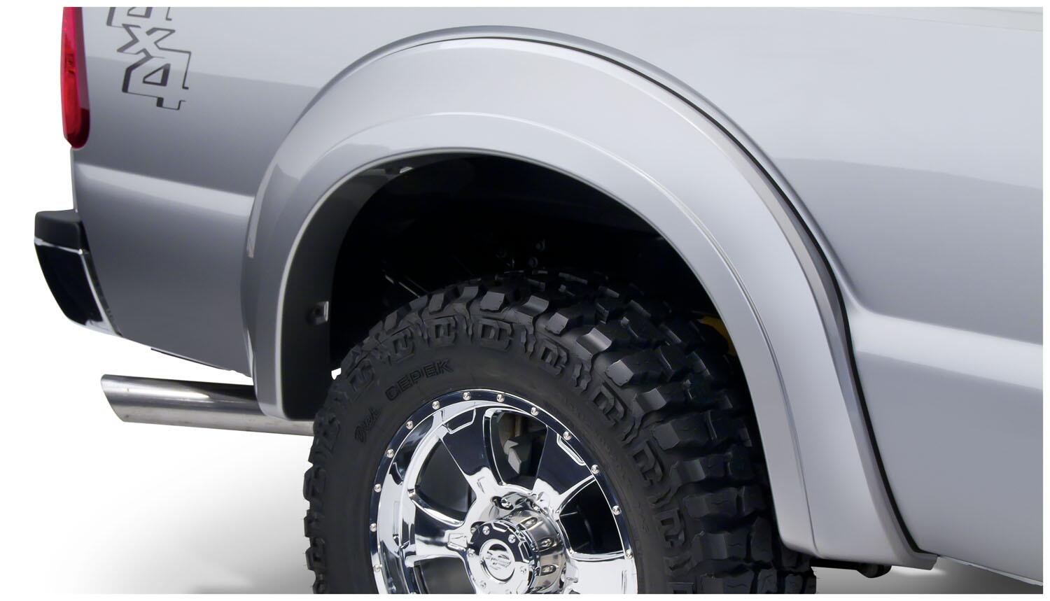 Black Extendafender Style Smooth Finish 4-Piece Fender Flare Set For 2011-2016 Ford F250/F350 Super Duty (Excludes Dually) Bushwacker-5