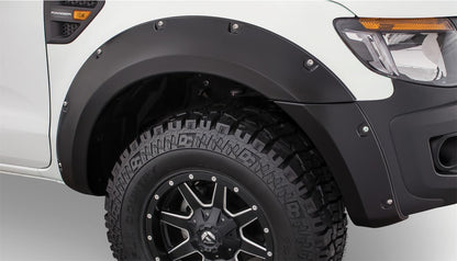 Black Pocket/Rivet Style Smooth Finish 4-Piece Fender Flare Set For 2011-2018 Ford Ranger Bushwacker-1