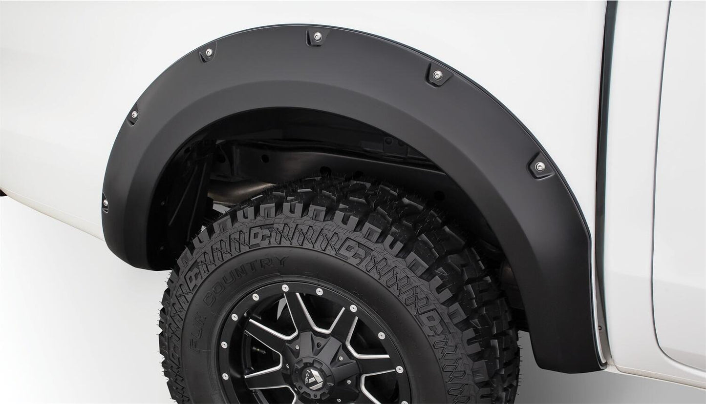 Black Pocket/Rivet Style Smooth Finish 4-Piece Fender Flare Set For 2011-2018 Ford Ranger Bushwacker-2