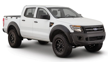 Black Pocket/Rivet Style Smooth Finish 4-Piece Fender Flare Set For 2011-2018 Ford Ranger Bushwacker-3