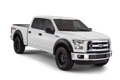 Black Pocket/Rivet Style Smooth Finish 4-Piece Fender Flare Set For 2015-2017 Ford F150 (Excludes Models W/Tech Package) Bushwacker-1