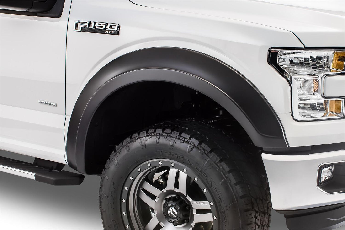 Black Extendafender Style Smooth Finish 4-Piece Fender Flare Set For 2015-2017 Ford F150 (Excludes Models W/Tech Package) Bushwacker-1