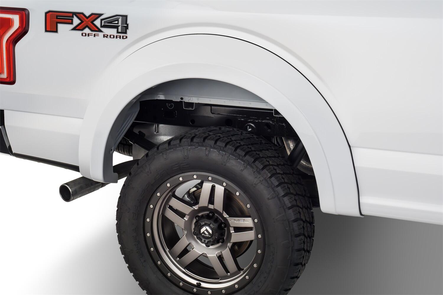 Black Extendafender Style Smooth Finish 4-Piece Fender Flare Set For 2015-2017 Ford F150 (Excludes Models W/Tech Package) Bushwacker-4