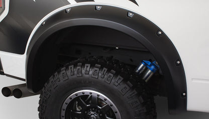 Black Pocket/Rivet Style Smooth Finish 4-Piece Fender Flare Set For 2010-2014 Ford Raptor Bushwacker-2